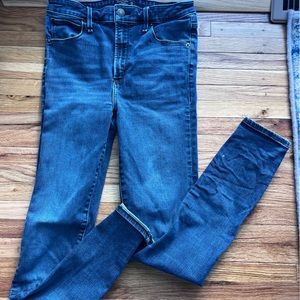 Abercrombie and Fitch, medium wash skinny jeans